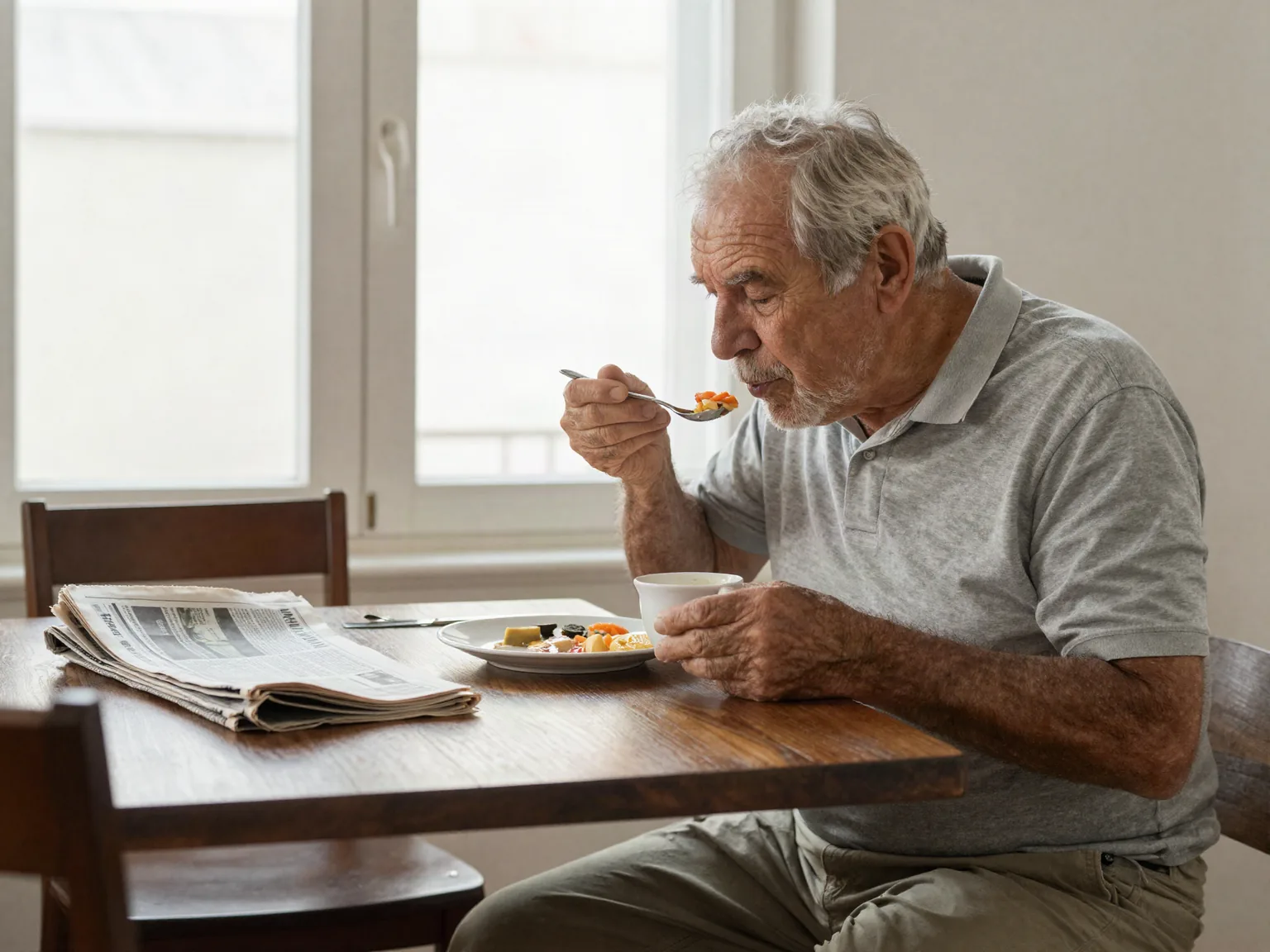 Buffet mit verschiedenen Diät-Optionen im Restaurant einer Seniorenresidenz